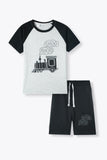 Choo-Choo Chic: A Playful Train-Themed  Trouser And shirt  for Kids
