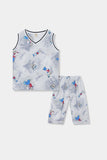 Kids 100% Imported Soft Cotton Printed Sleeveless Suit