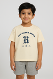 Boys Imported Slogan Graphic Printed Skin Drop Shoulder T-Shirt
