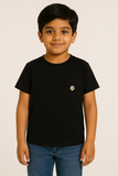 Kids 100% Imported Soft Lycra Cotton Black T-Shirt