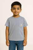 Kids 100% Imported Soft Lycra Cotton Grey T-Shirt